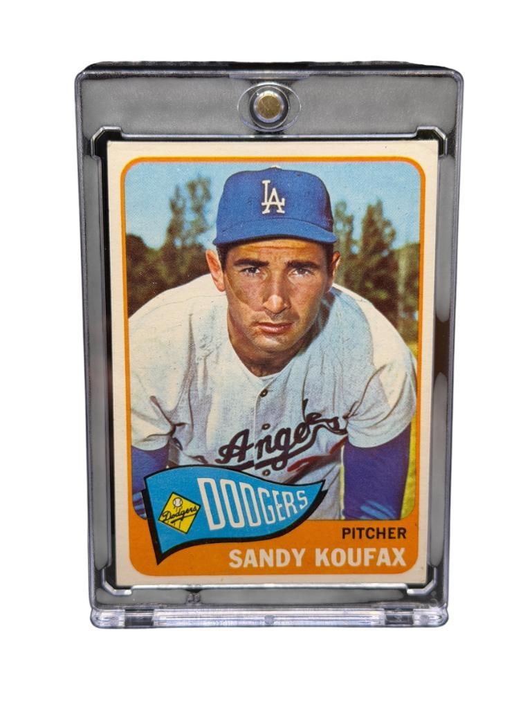 1965 TOPPS #300 SANDY KOUFAX BASEBALL CARD: SANDY KOUFAX, LOS ANGELES DODGERS, HALL OF FAMER, RARE CARD, SEE PHOTOS FOR CONDITION, FROM THE ESTATE OF A LOCAL RENO, NV DOCTOR AT RENOWN WHO RAN BIG LEAGUE SPORTS MEDICINE BASEBALL CAMP FOR