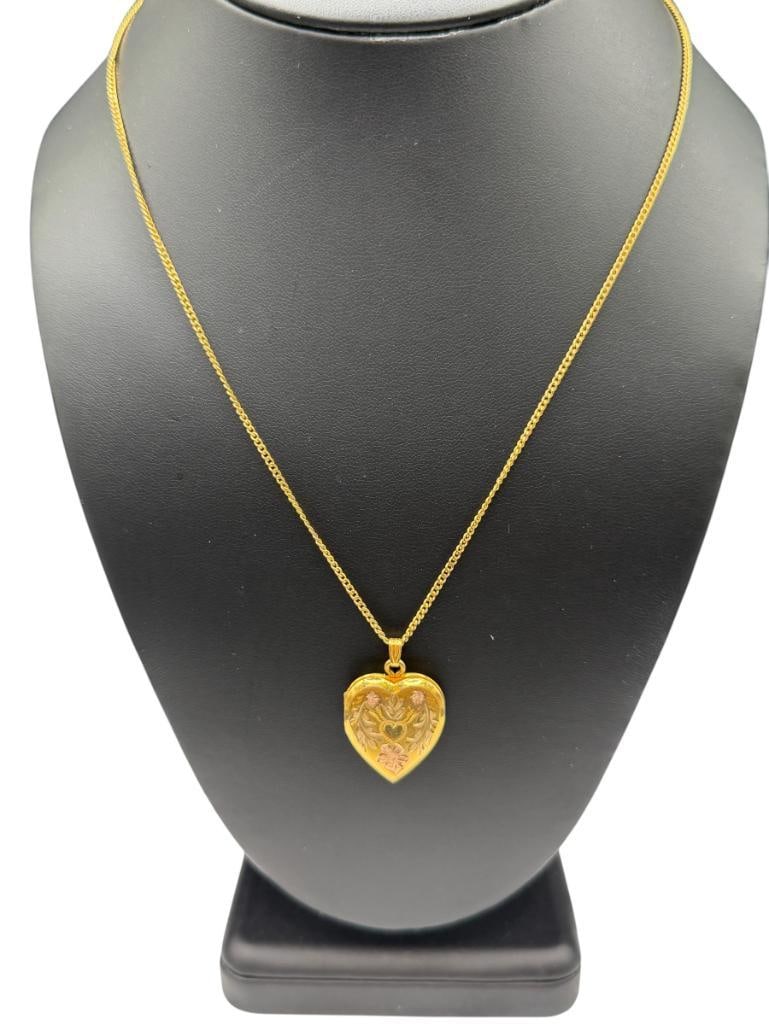 GOLD FILLED HEART LOCKET PENDANT NECKLACE (1 of 7)