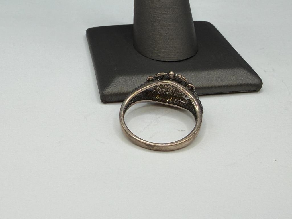 STERLING SILVER ABALONE SHELL RING - 4