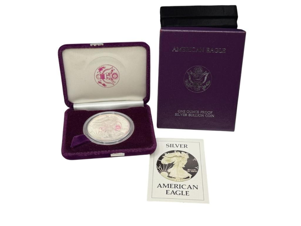 1986 U.S. AMERICAN SILVER EAGLE .999 FINE SILVER PROOF DOLLAR (1 of 8)