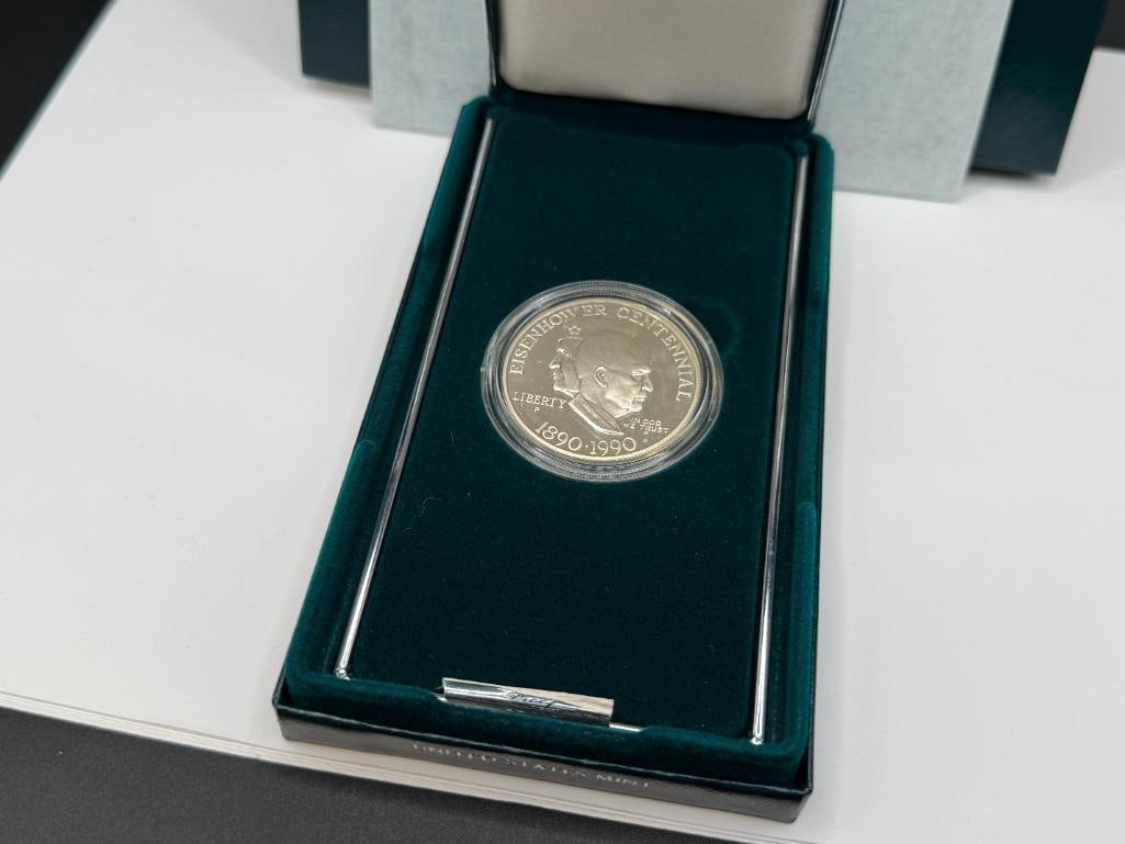 1990 U.S. MINT EISENHOWER CENTENNIAL SILVER PROOF DOLLAR - 2