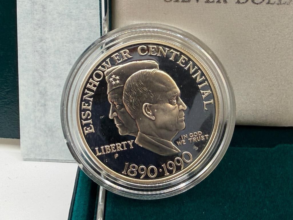 1990 U.S. MINT EISENHOWER CENTENNIAL SILVER PROOF DOLLAR - 3