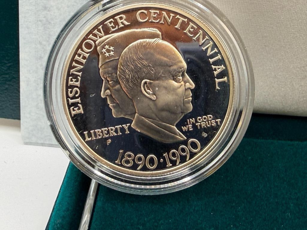 1990 U.S. MINT EISENHOWER CENTENNIAL SILVER PROOF DOLLAR - 4