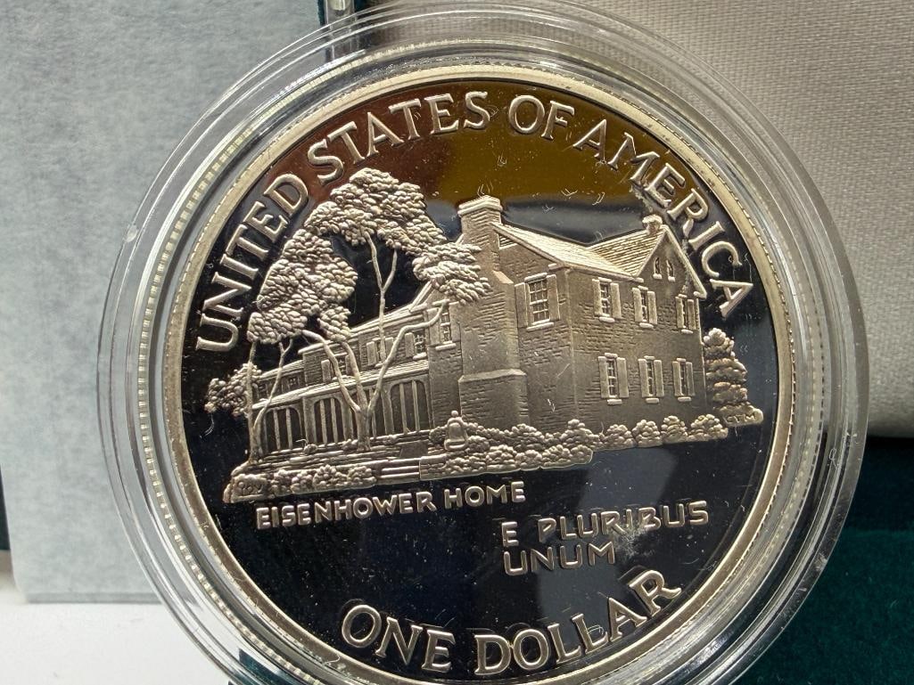 1990 U.S. MINT EISENHOWER CENTENNIAL SILVER PROOF DOLLAR - 6