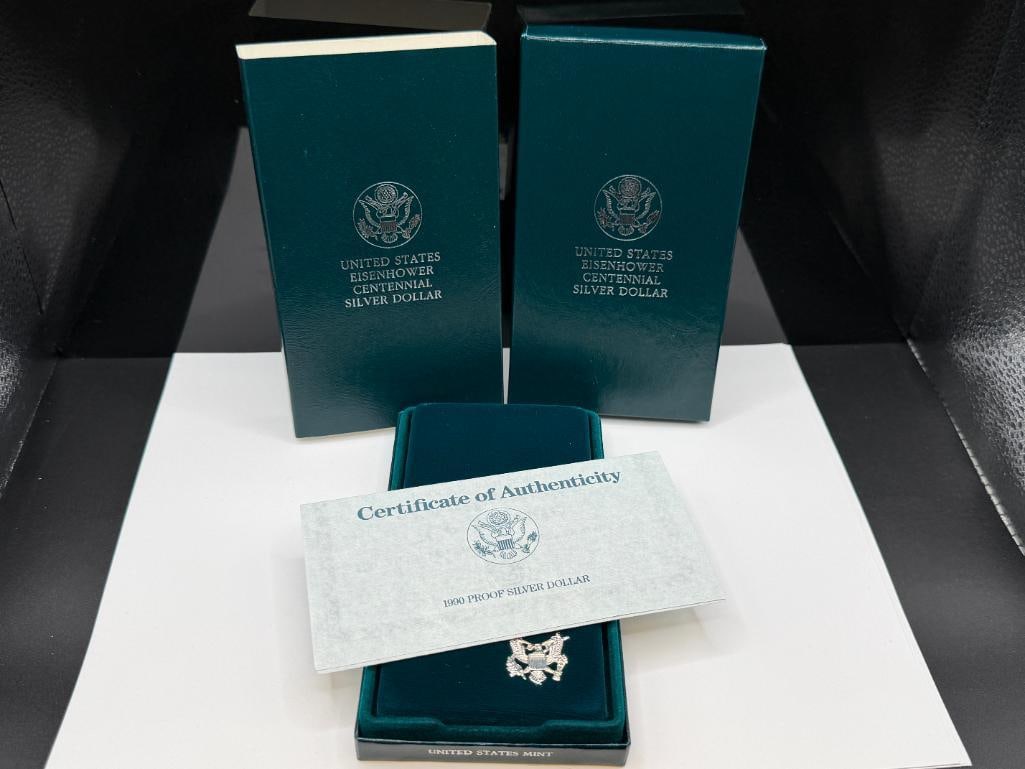 1990 U.S. MINT EISENHOWER CENTENNIAL SILVER PROOF DOLLAR - 7