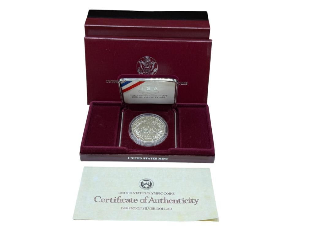 1988 U.S. MINT U.S.A. OLYMPIC SILVER PROOF DOLLAR (1 of 9)