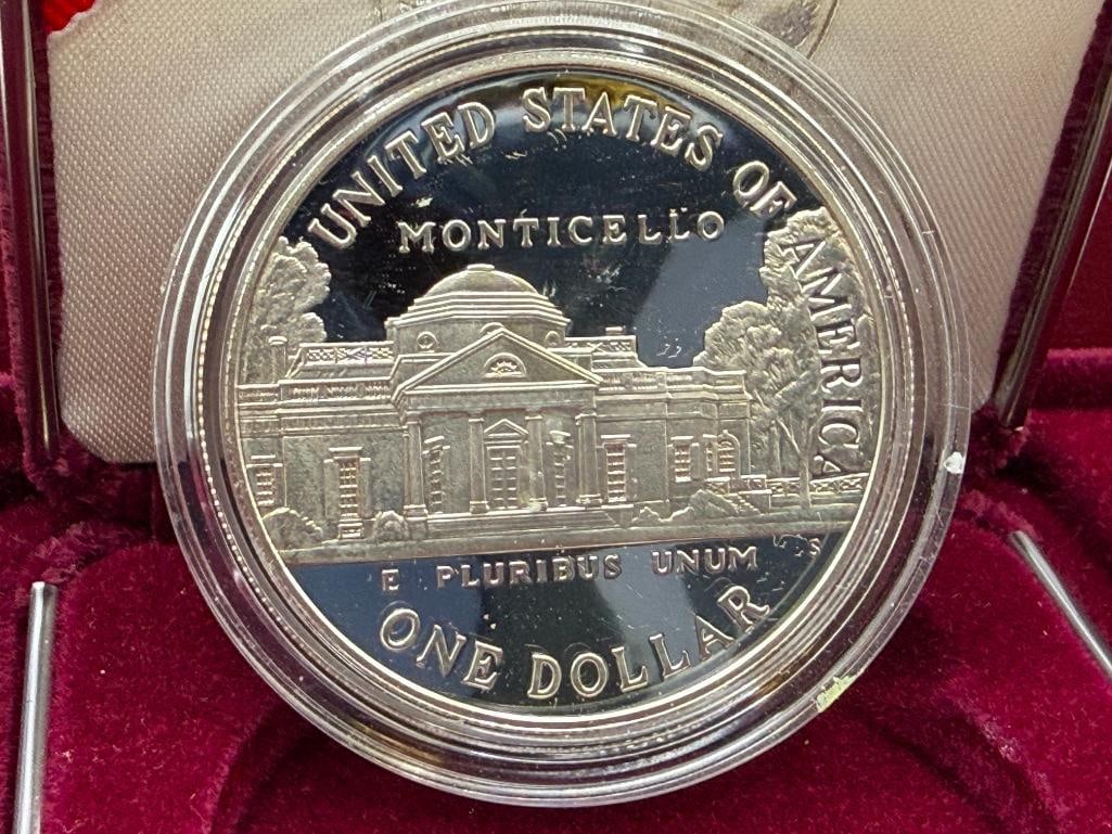 1993 U.S. MINT THOMAS JEFFERSON 250TH ANNIVERSARY SILVER PROOF DOLLAR - 6
