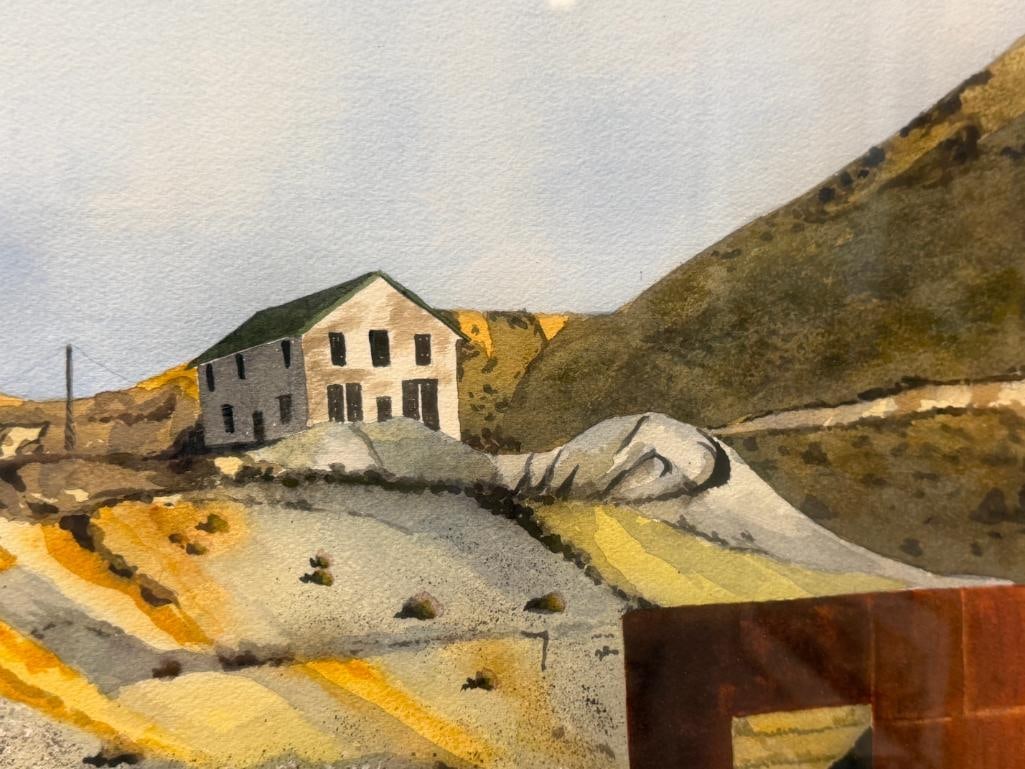 SANDARS NEVADA ARTIST ORIGINAL WATERCOLOR ON PAPER OF A SCENE IN VIRGINIA CITY, NEVADA DATED 1979 - 4