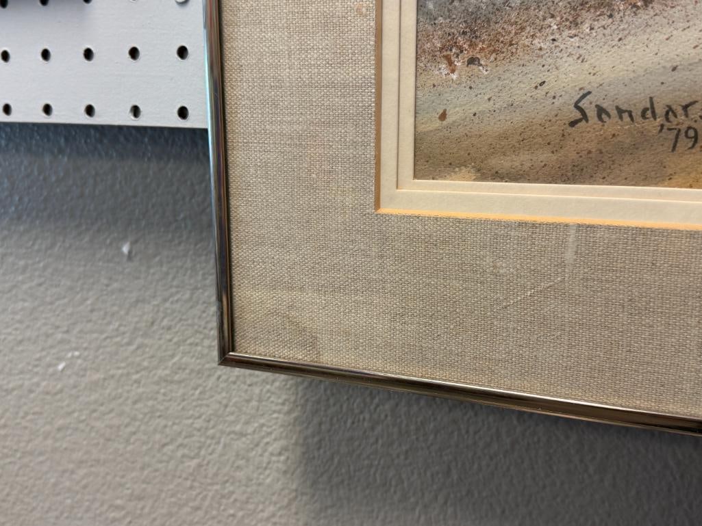 SANDARS NEVADA ARTIST ORIGINAL WATERCOLOR ON PAPER OF A SCENE IN VIRGINIA CITY, NEVADA DATED 1979 - 6