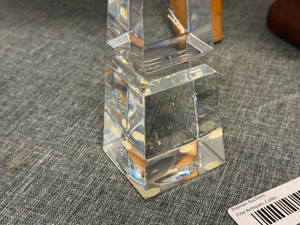 BACCARAT FINE FRENCH CRYSTAL LOUXOR OBELISK TOWER / PAPERWEIGHT - 4