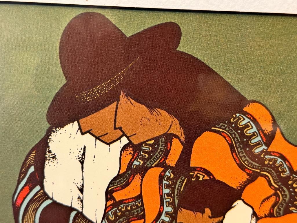 AMADO PENA MAURILLO JR. SOUTHWEST STYLE PRINT TITLED FAMILIA INDIA - 3
