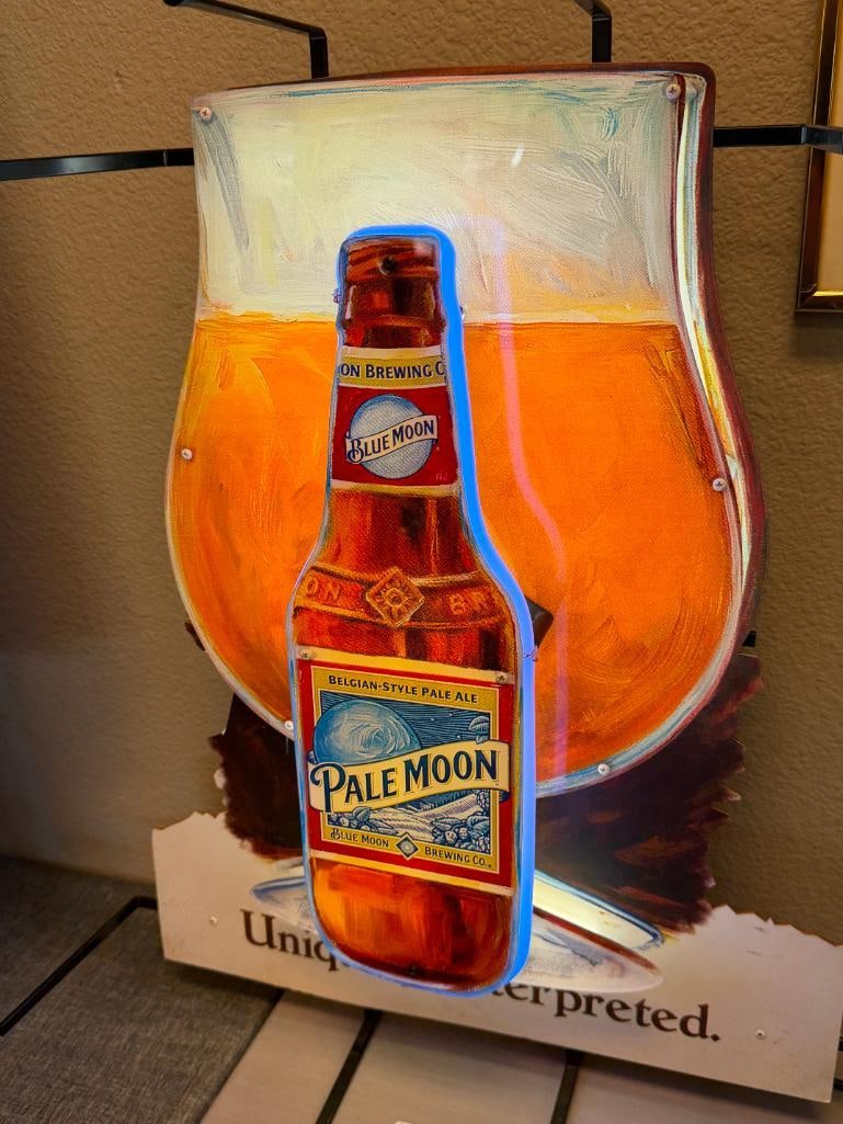 BLUE MOON BREWING CO. ILLUMINATING NEON SIGN UNIQUELY INTERPRETED MAN CAVE / BAR SIGN - 2