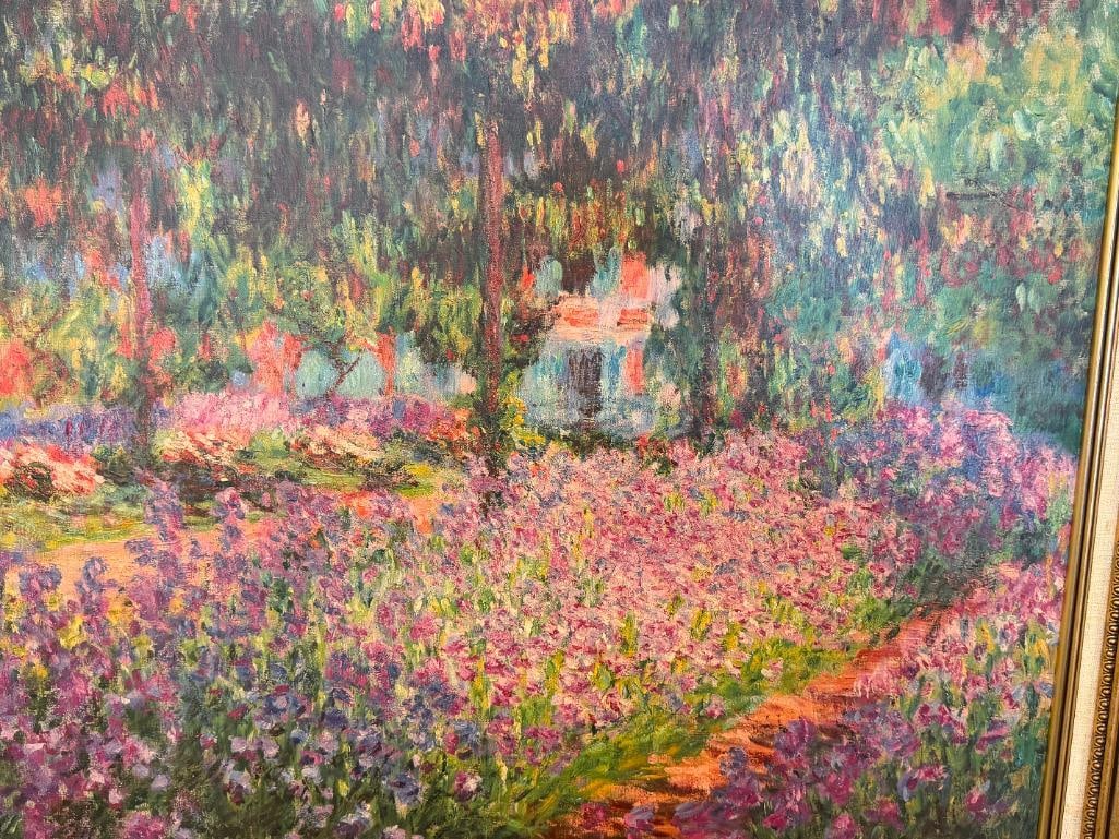 CLAUDE MONET WORLD RENOWN ARTIST TEXTURED PRINT ON CANVAS IRISES IN MONET'S GARDEN ARTAGRAPH EDIT... - 2