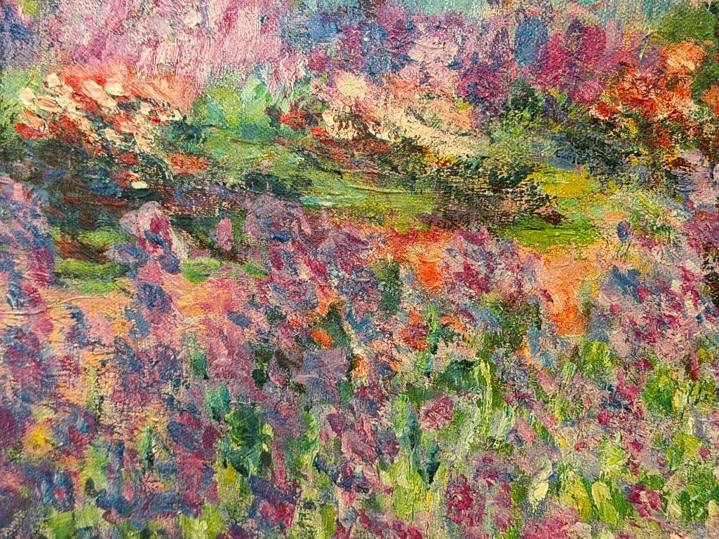 CLAUDE MONET WORLD RENOWN ARTIST TEXTURED PRINT ON CANVAS IRISES IN MONET'S GARDEN ARTAGRAPH EDIT... - 4