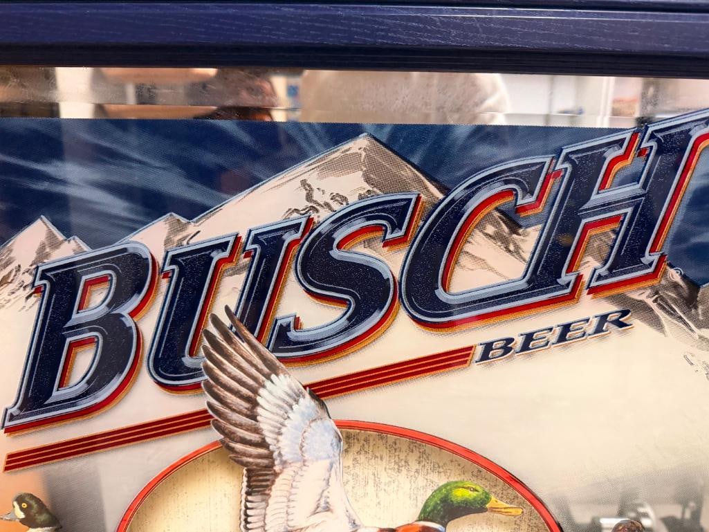 2005 BUSCH BEER ADVERTISMENT SIGN BAR MIRROR FEATURING MALLARD DUCKS - 4