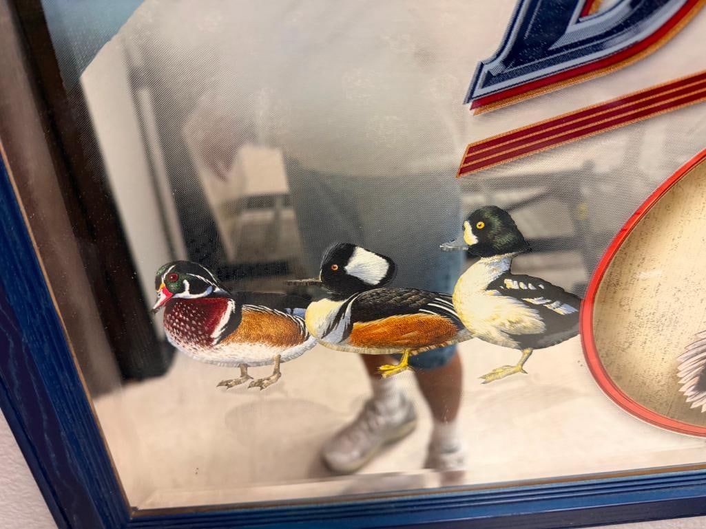 2005 BUSCH BEER ADVERTISMENT SIGN BAR MIRROR FEATURING MALLARD DUCKS - 5