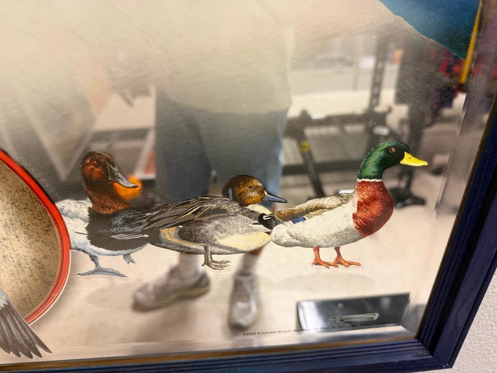 2005 BUSCH BEER ADVERTISMENT SIGN BAR MIRROR FEATURING MALLARD DUCKS - 6