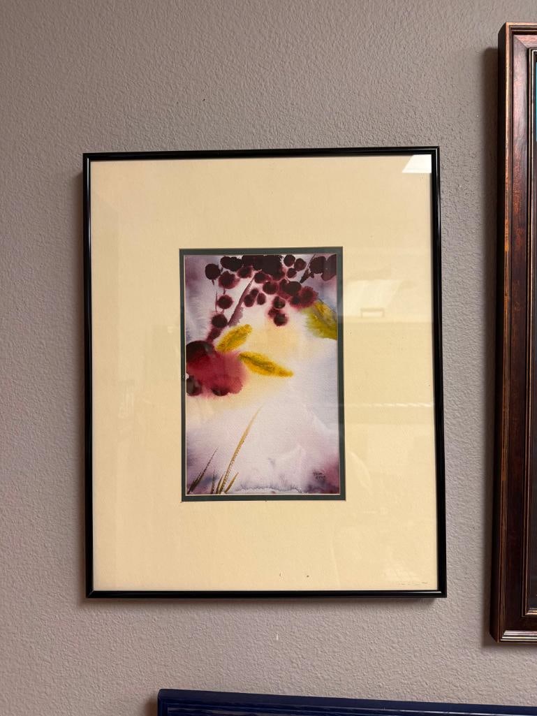 ORIGINAL WATERCOLOR PAINTING ON PAPER " GRAPES " BY BILL THYR - 2