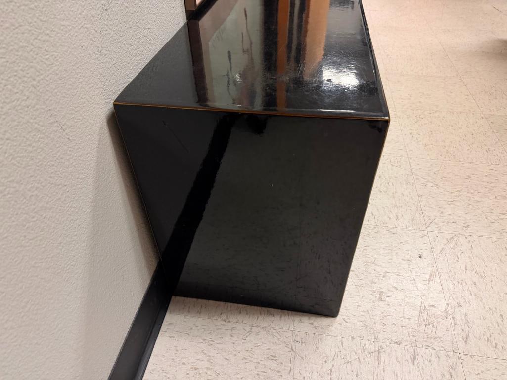 PAIR OF ART MODERN BLACK LACQUER WOOD OCCASIONAL SIDE TABLES - 7