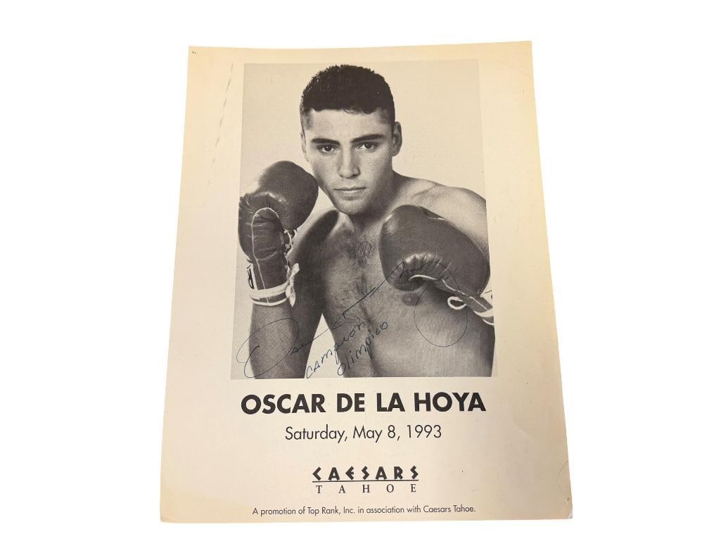 OSCAR DE LA HOYA AUTOGRAHED TOP RANK BOXING POSTER CAESARS TAHOE MAY 8, 1993 OLYMPIC CHAMPION (1 of 8)