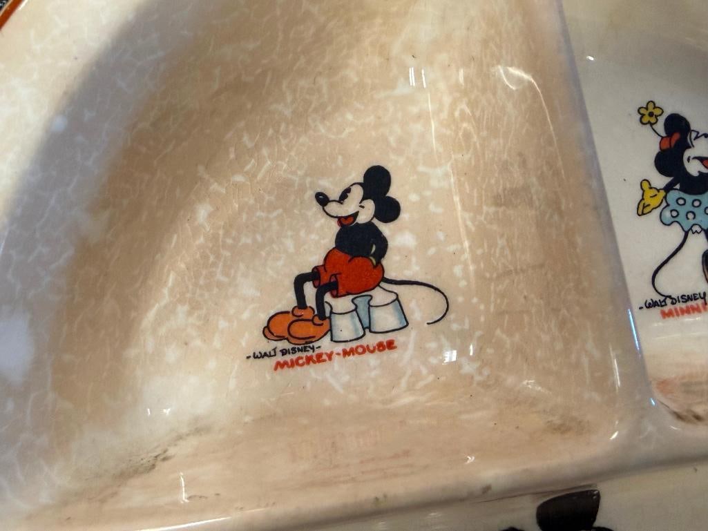 VINTAGE PATRIOT CHINA BESWICK WALT DISNEY CHARACTER BABY BOWLS / PLATES - 11