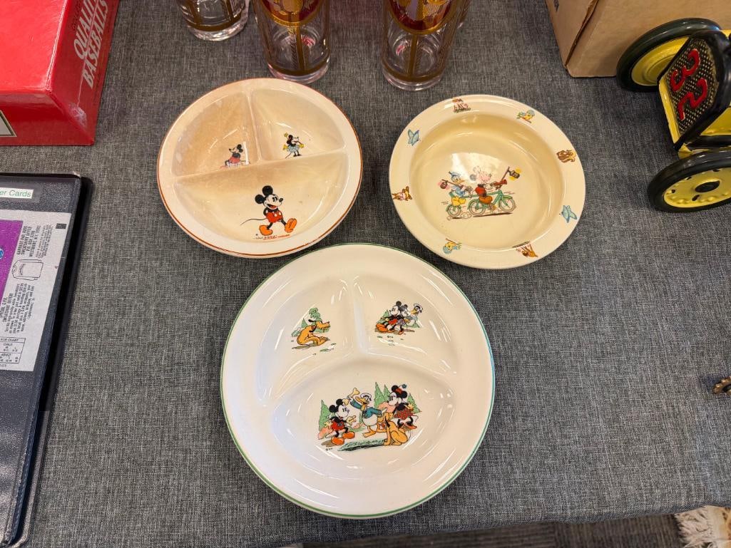 VINTAGE PATRIOT CHINA BESWICK WALT DISNEY CHARACTER BABY BOWLS / PLATES - 2