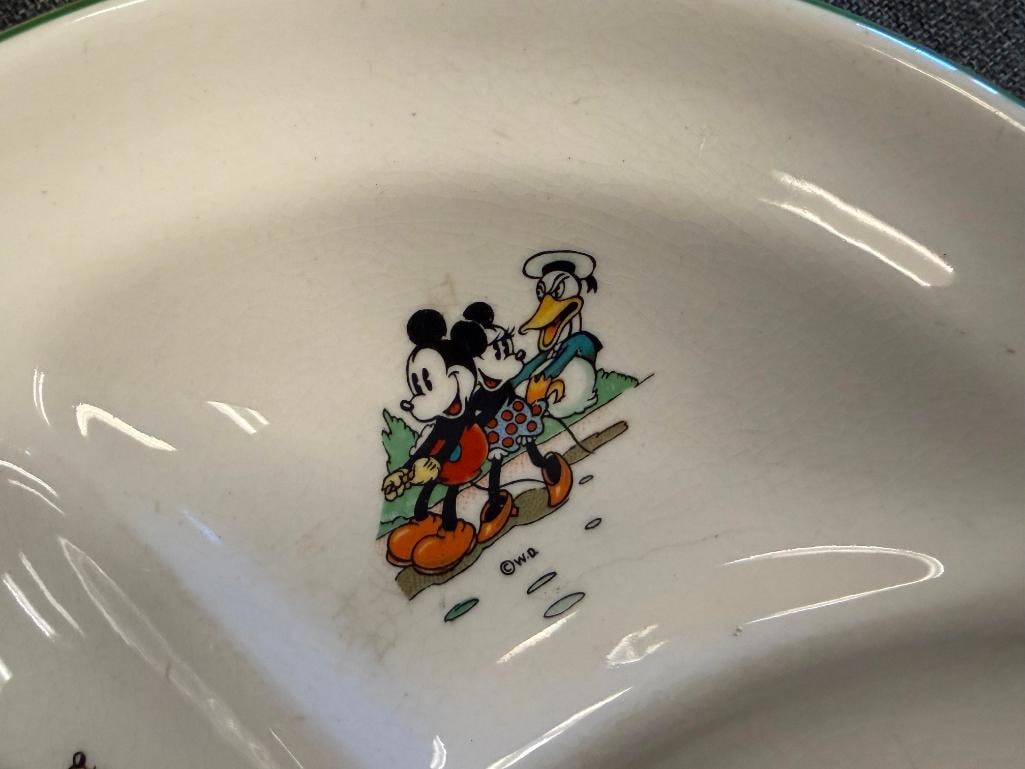 VINTAGE PATRIOT CHINA BESWICK WALT DISNEY CHARACTER BABY BOWLS / PLATES - 4