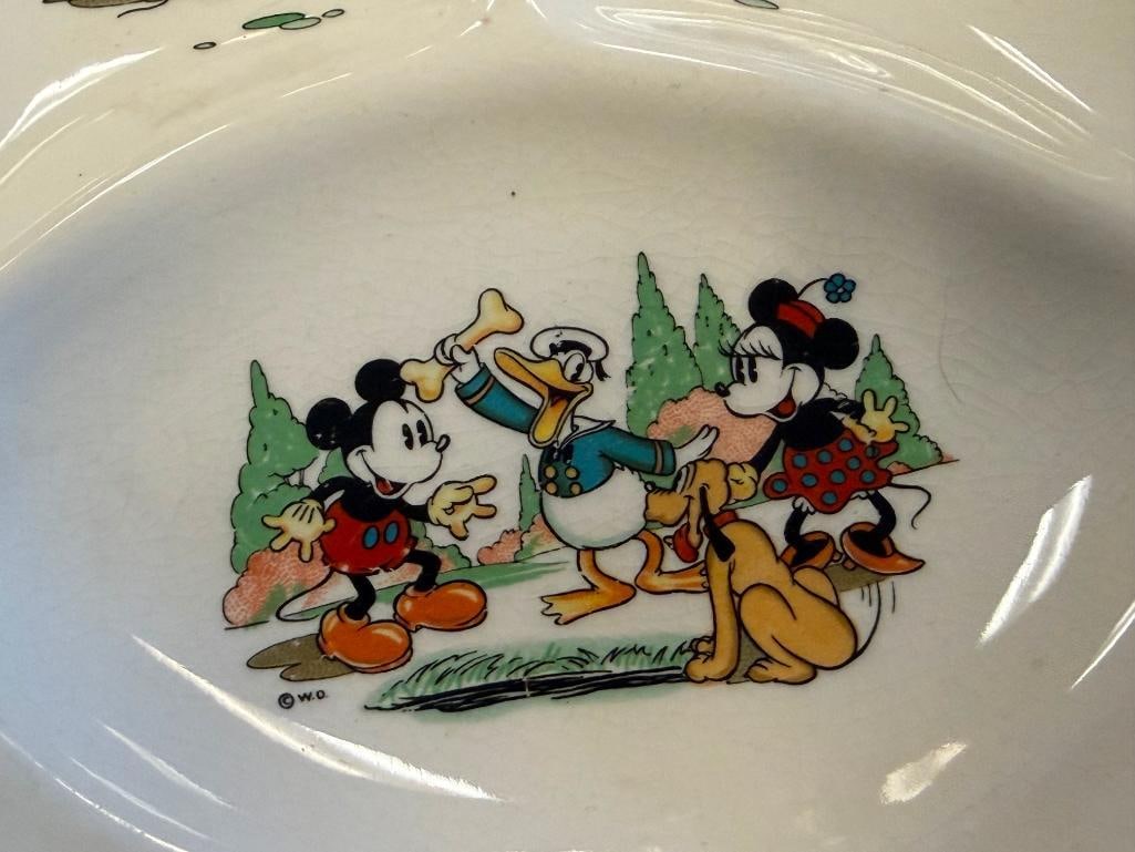VINTAGE PATRIOT CHINA BESWICK WALT DISNEY CHARACTER BABY BOWLS / PLATES - 6