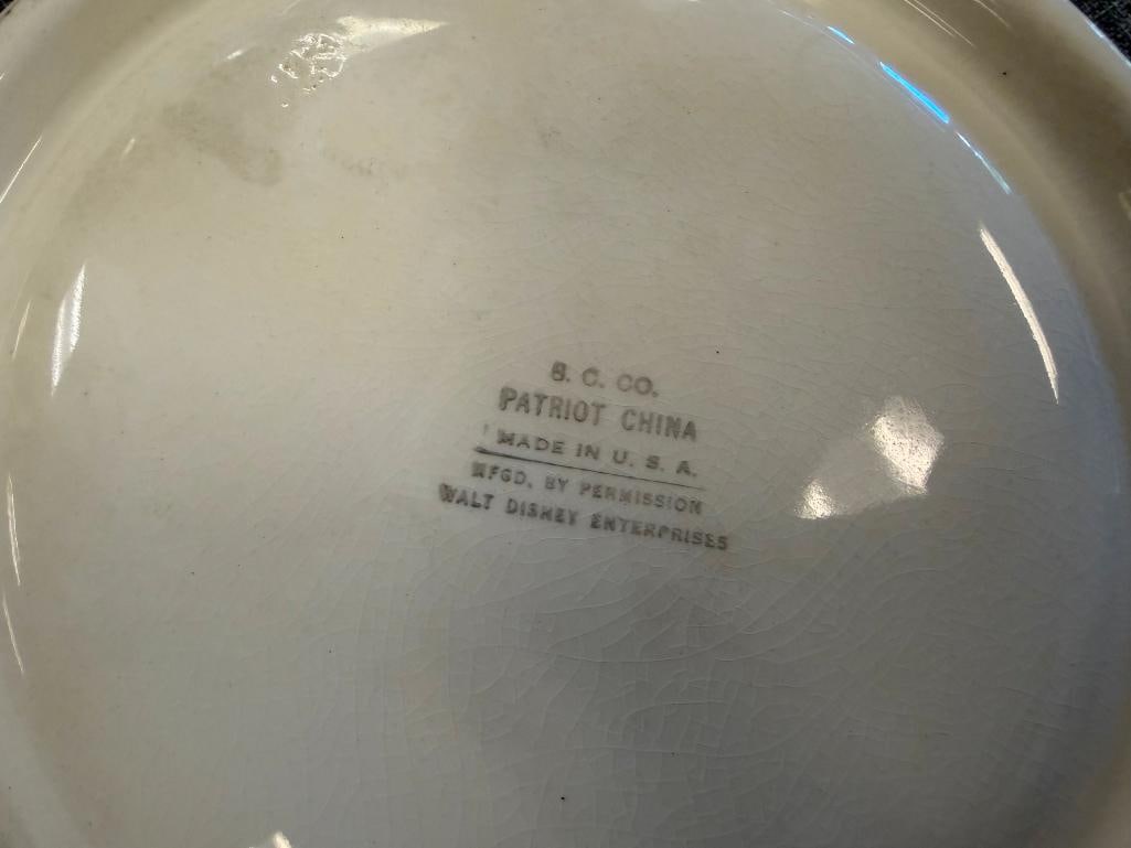 VINTAGE PATRIOT CHINA BESWICK WALT DISNEY CHARACTER BABY BOWLS / PLATES - 7