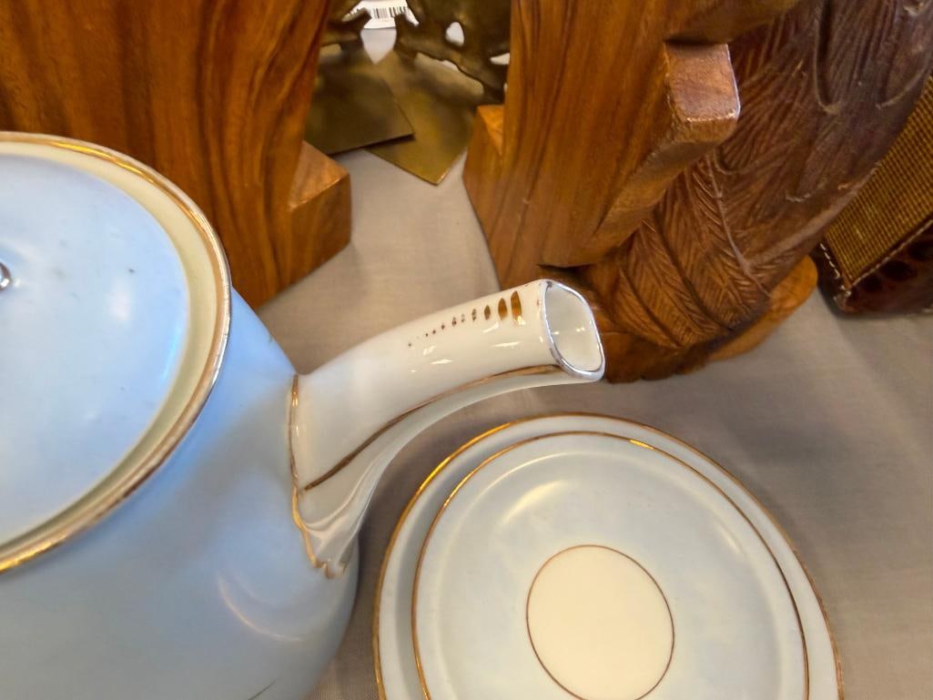 VINTAGE THOMAS BAVARIA GERMAN CHINA TEA SET FLORAL DESIGN WITH GILT ACCENTS - 13