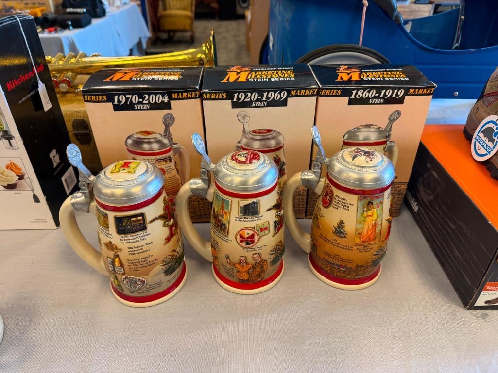 ANNHEUSER-BUSCH MARKETING MILESTONE SERIES STEINS 1860-1919, 1920-1969, AND 1970-2004 - 2