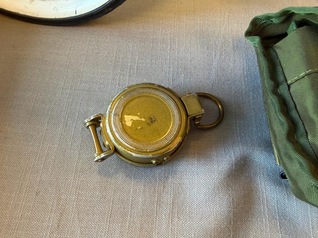 US MILITARY CAMMENGA MODEL 3H COMPASS AND VINTAGE JAPAN ENGINEER COMPASS - 3