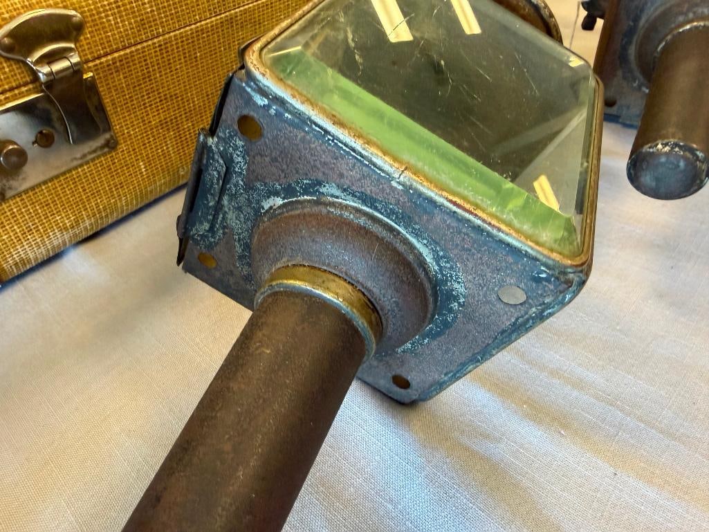 PAIR OF ANTIQUE CARRIAGE OR COACH LAMPS - 5