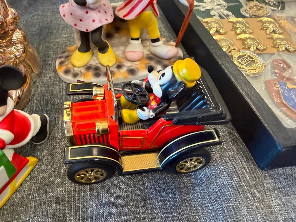 WALT DISNEY MICKEY AND MINNIE CHARACTER FIGURINES AND VINYL AND METAL COIN BANKS - 3