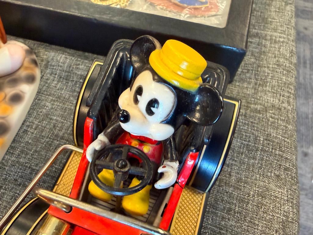 WALT DISNEY MICKEY AND MINNIE CHARACTER FIGURINES AND VINYL AND METAL COIN BANKS - 4