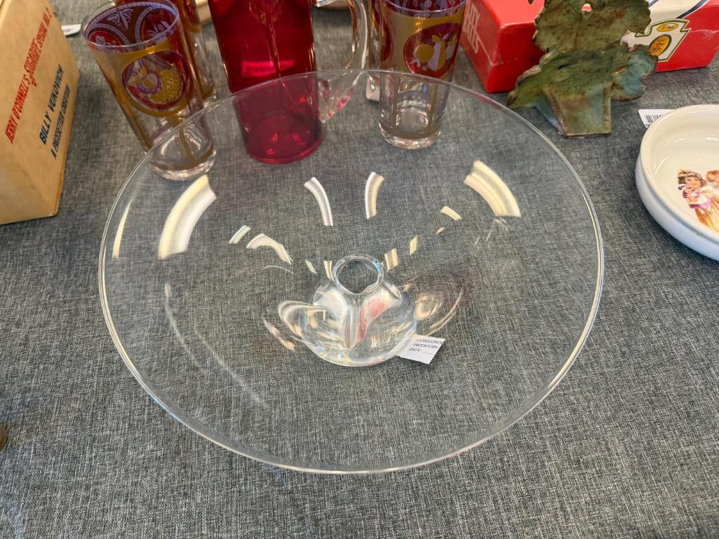 VINTAGE STEUBEN CRYSTAL FOOTED COMPOTE - 3