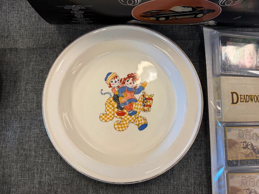 VINTAGE BABY BOWLS AND PLATES RIDGWAY, WEDGWOOD, RAGGEDY ANNE AND ANDY, HUMPTY DUMPTY, LENOX, ETC. - 6