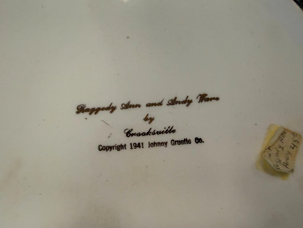 VINTAGE BABY BOWLS AND PLATES RIDGWAY, WEDGWOOD, RAGGEDY ANNE AND ANDY, HUMPTY DUMPTY, LENOX, ETC. - 8