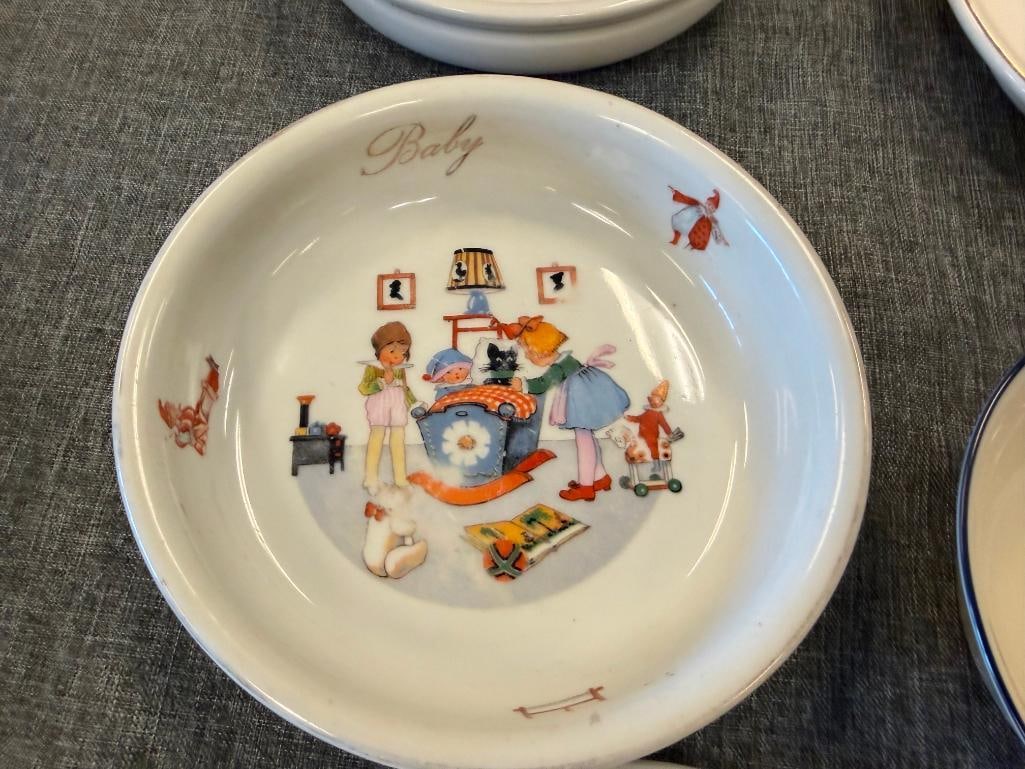 VINTAGE BABY BOWLS AND PLATES RIDGWAY, WEDGWOOD, RAGGEDY ANNE AND ANDY, HUMPTY DUMPTY, LENOX, ETC. - 9