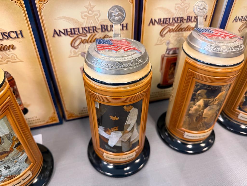 ANNHEUSER-BUSCH COLLECTION NORMAN ROCKWELL'S FOUR FREEDOM'S STEINS - 10