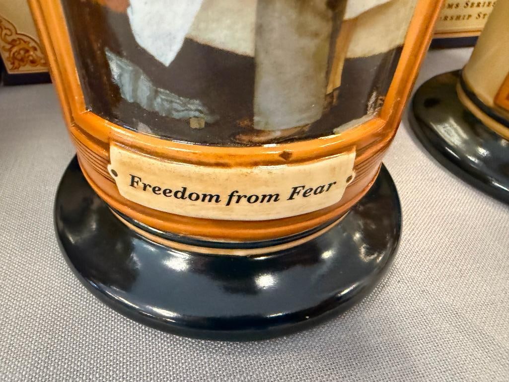 ANNHEUSER-BUSCH COLLECTION NORMAN ROCKWELL'S FOUR FREEDOM'S STEINS - 12