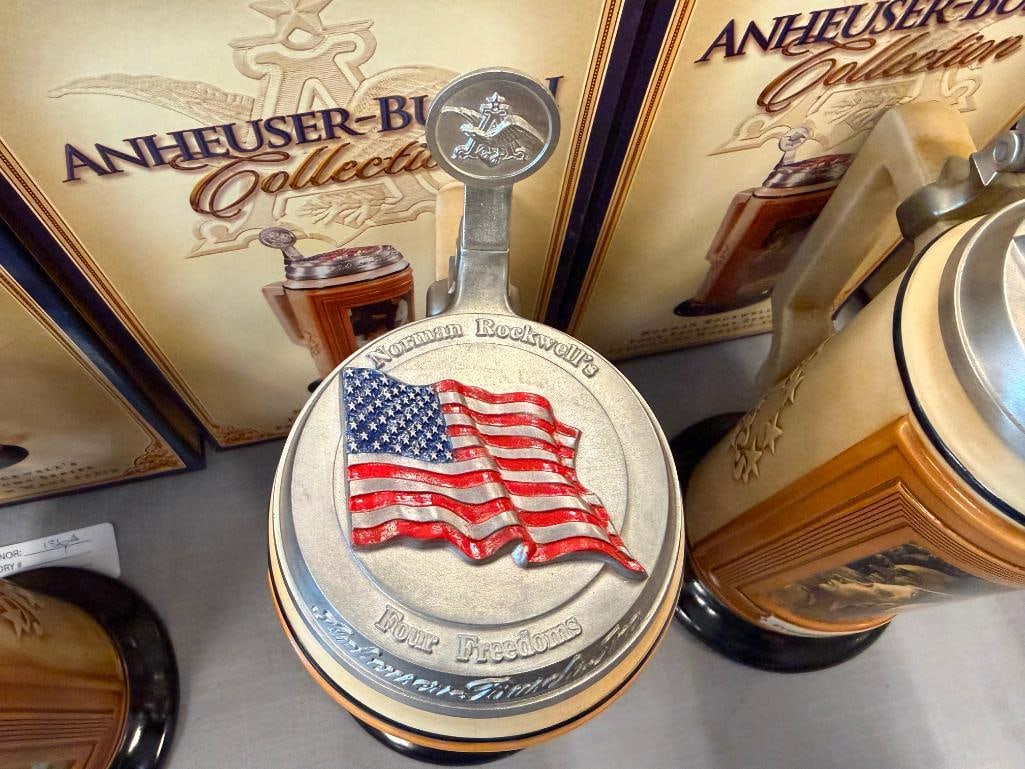 ANNHEUSER-BUSCH COLLECTION NORMAN ROCKWELL'S FOUR FREEDOM'S STEINS - 13