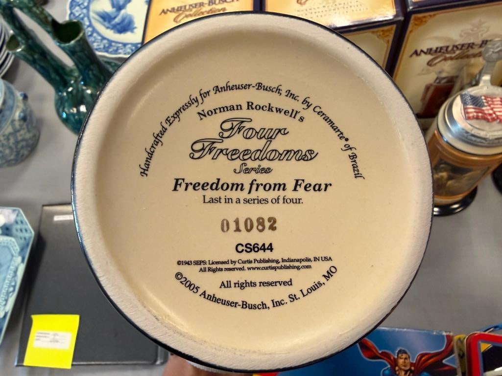 ANNHEUSER-BUSCH COLLECTION NORMAN ROCKWELL'S FOUR FREEDOM'S STEINS - 14