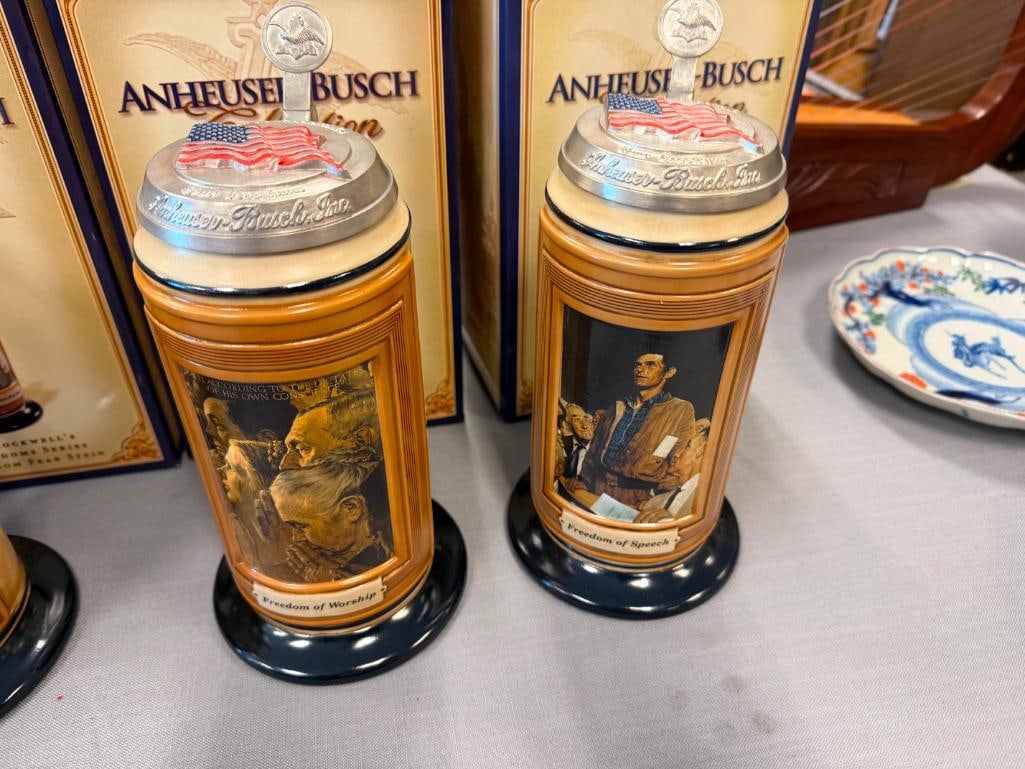 ANNHEUSER-BUSCH COLLECTION NORMAN ROCKWELL'S FOUR FREEDOM'S STEINS - 15