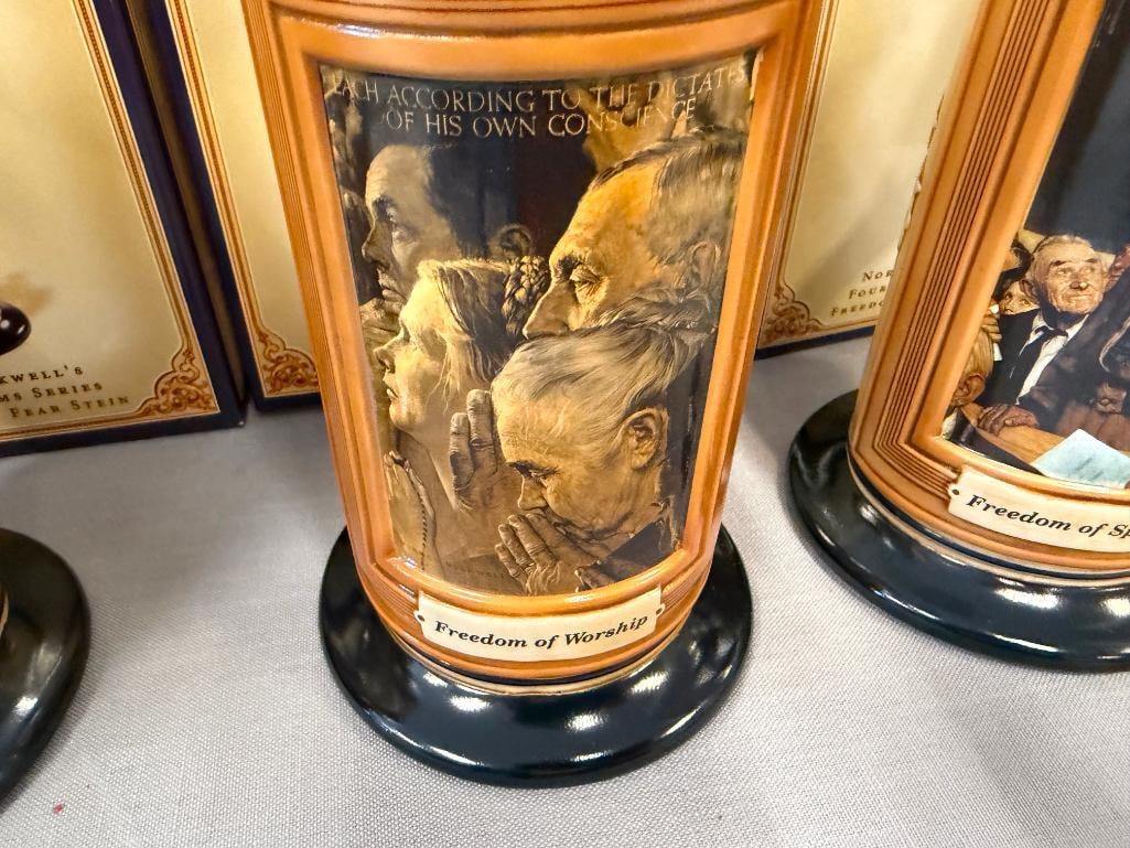ANNHEUSER-BUSCH COLLECTION NORMAN ROCKWELL'S FOUR FREEDOM'S STEINS - 16