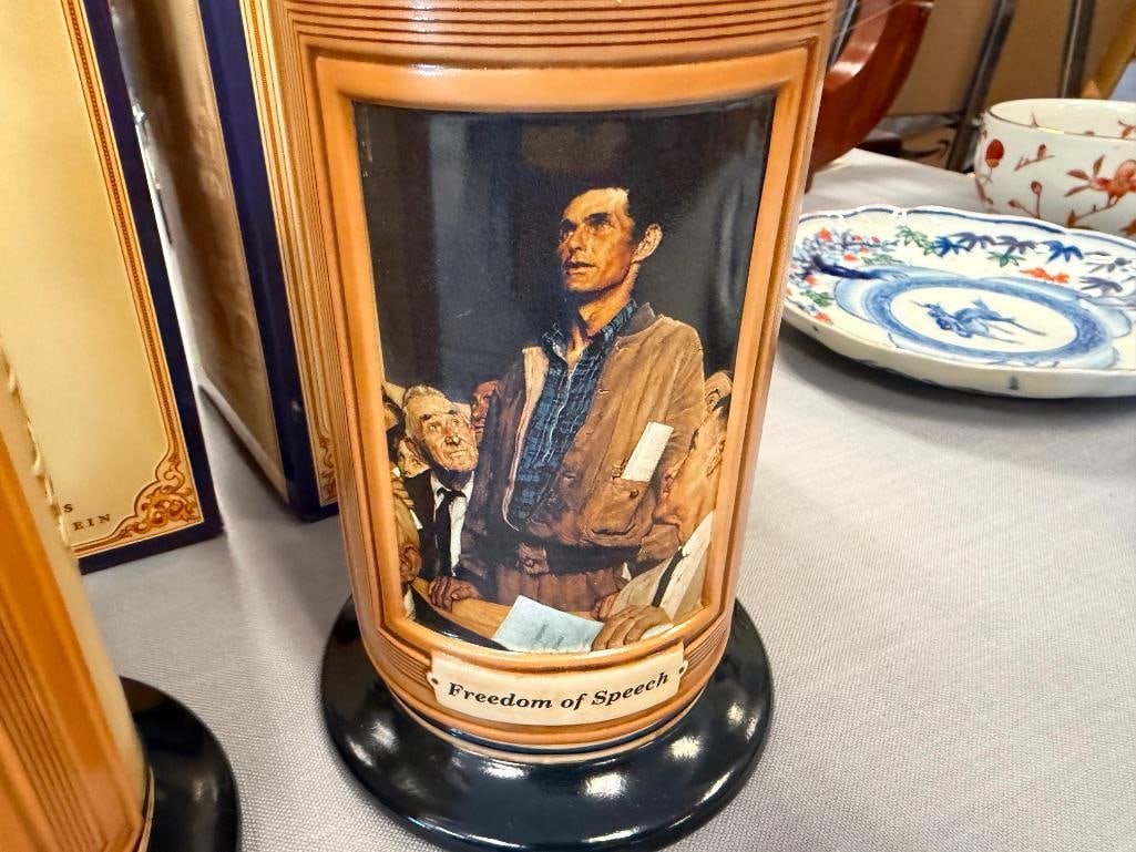ANNHEUSER-BUSCH COLLECTION NORMAN ROCKWELL'S FOUR FREEDOM'S STEINS - 17