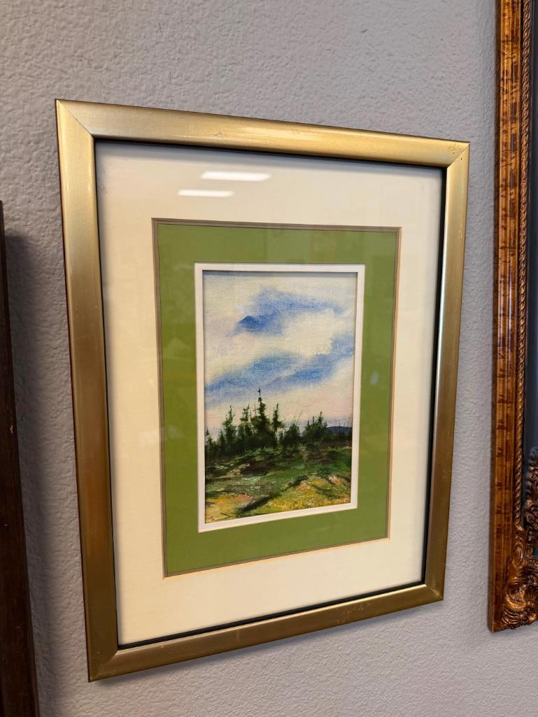 OLSEN SINGED ORIGINAL WATERCOLOR ON PAPER LANDSCAPE PAINTING - 2