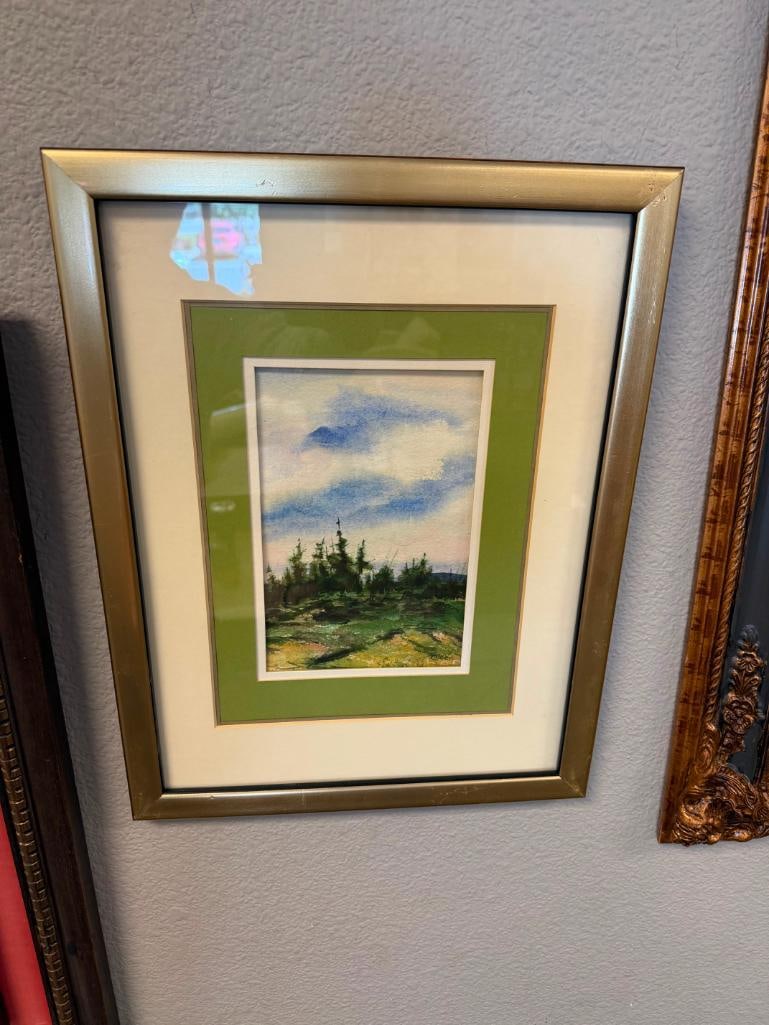OLSEN SINGED ORIGINAL WATERCOLOR ON PAPER LANDSCAPE PAINTING - 3