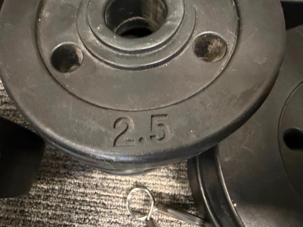 FITNESS PLASTIC WEIGHTS WITH CURLING BARS - 7