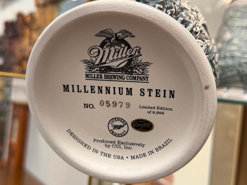 COORS AND MILLER MILLENIUM 2000 RELIEF STEINS MADE BY CERAMARTE IN BRAZIL LIMITED EDITION - 11